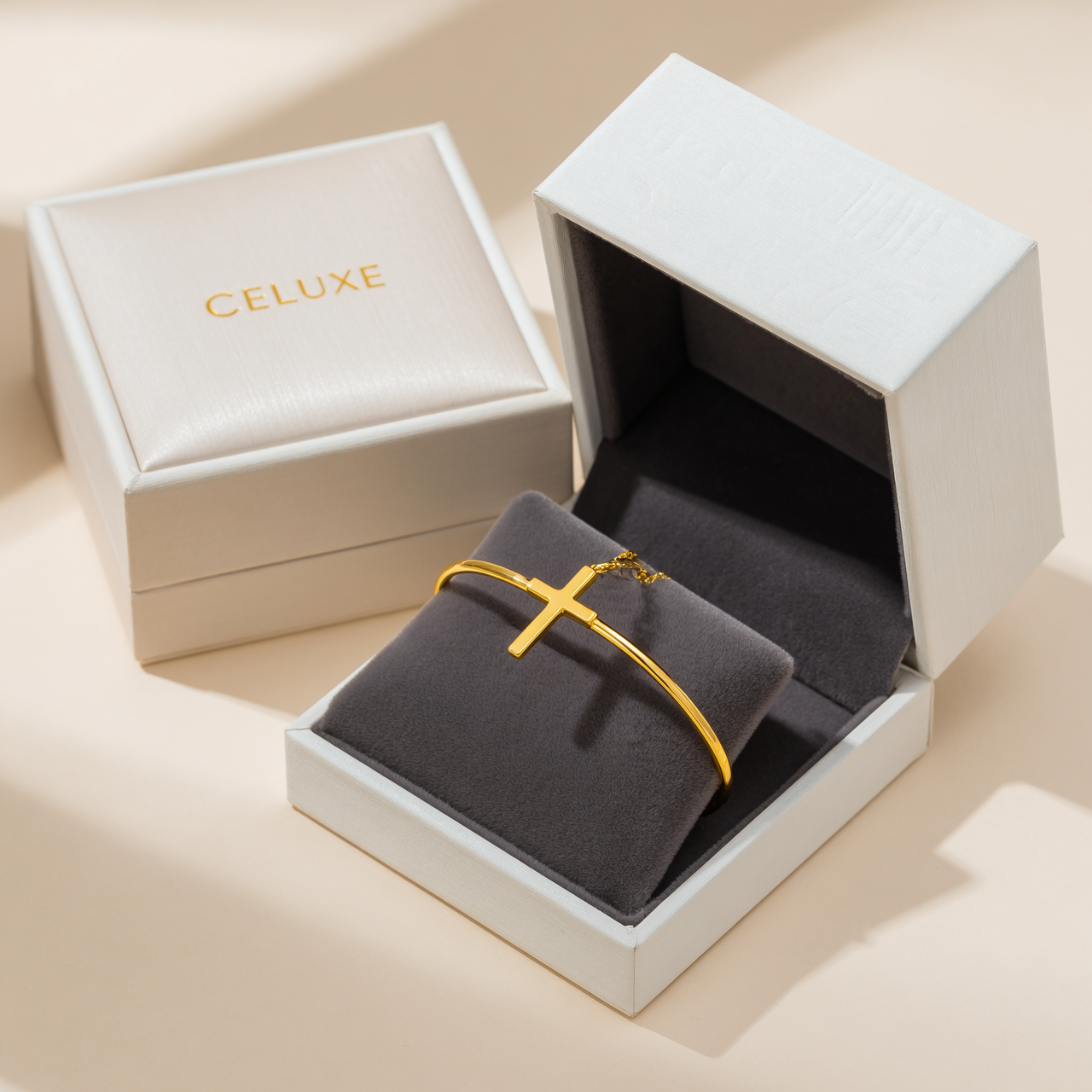 Layered Cross Charm Anklet – 18K Gold Plated | CELUXE Bohemian Summer Anklet - Image 4