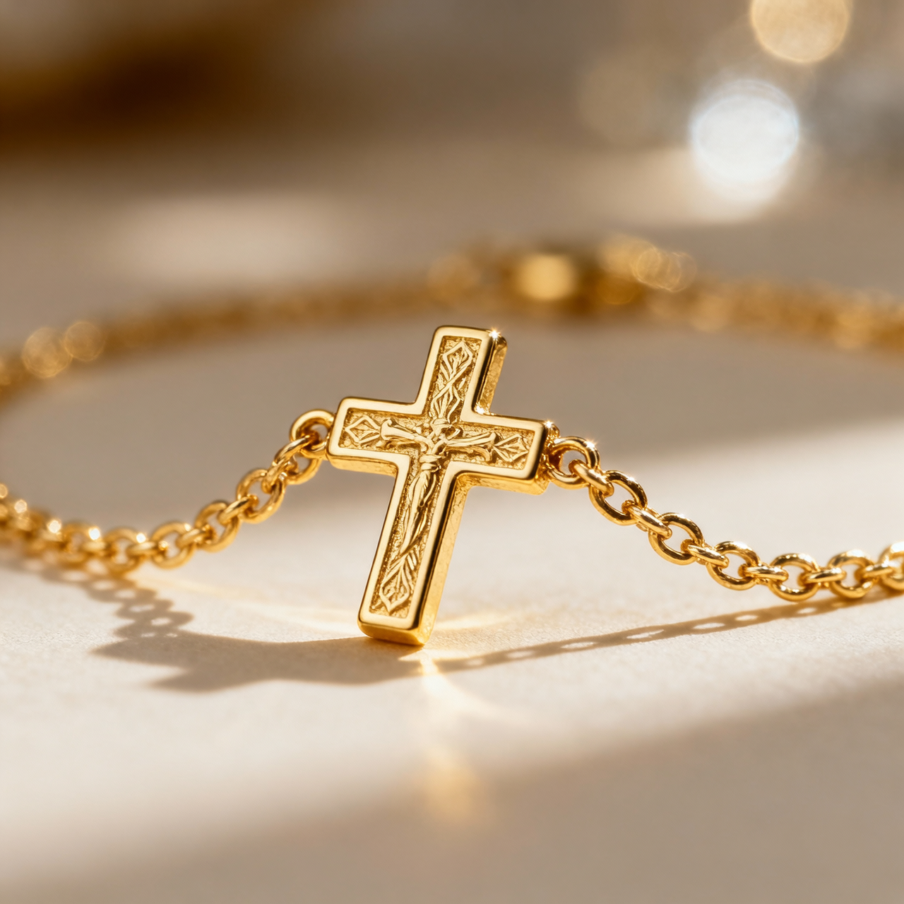 Layered Cross Charm Anklet – 18K Gold Plated | CELUXE Bohemian Summer Anklet - Image 5