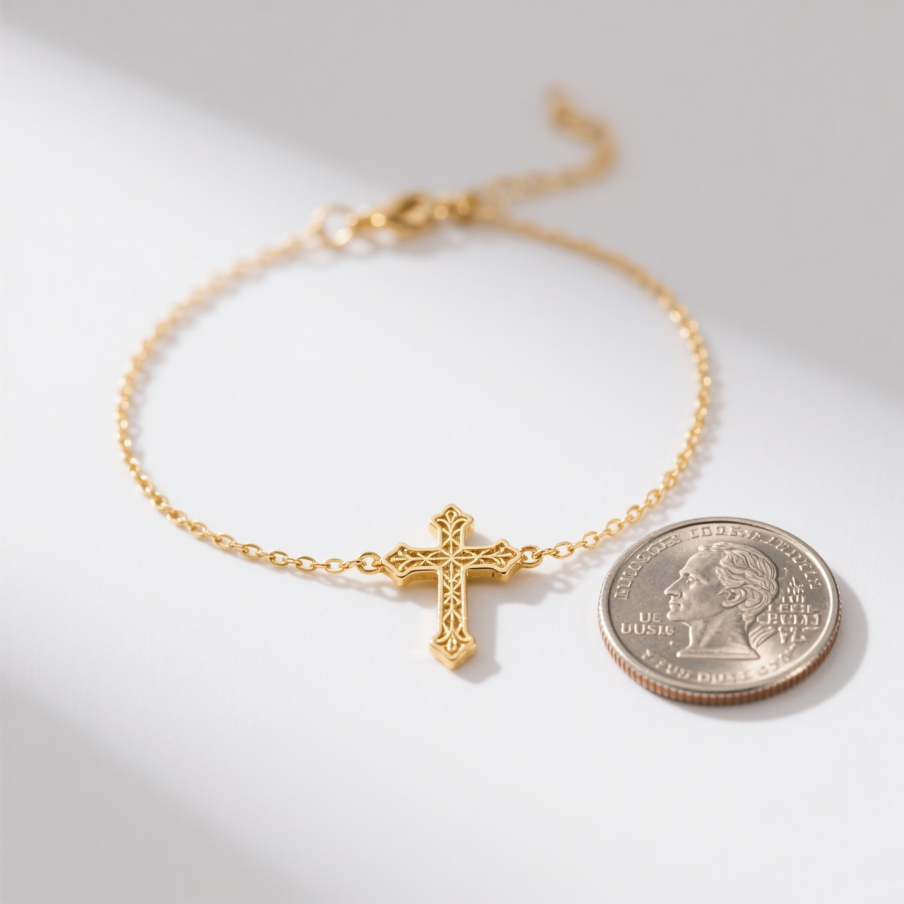 Layered Cross Charm Anklet – 18K Gold Plated | CELUXE Bohemian Summer Anklet - Image 6