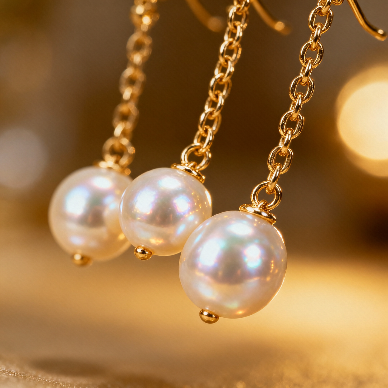 Pearl Tassel Drop Earrings – 18K Gold Plated | CELUXE Elegant Evening Statement Earrings - Image 5