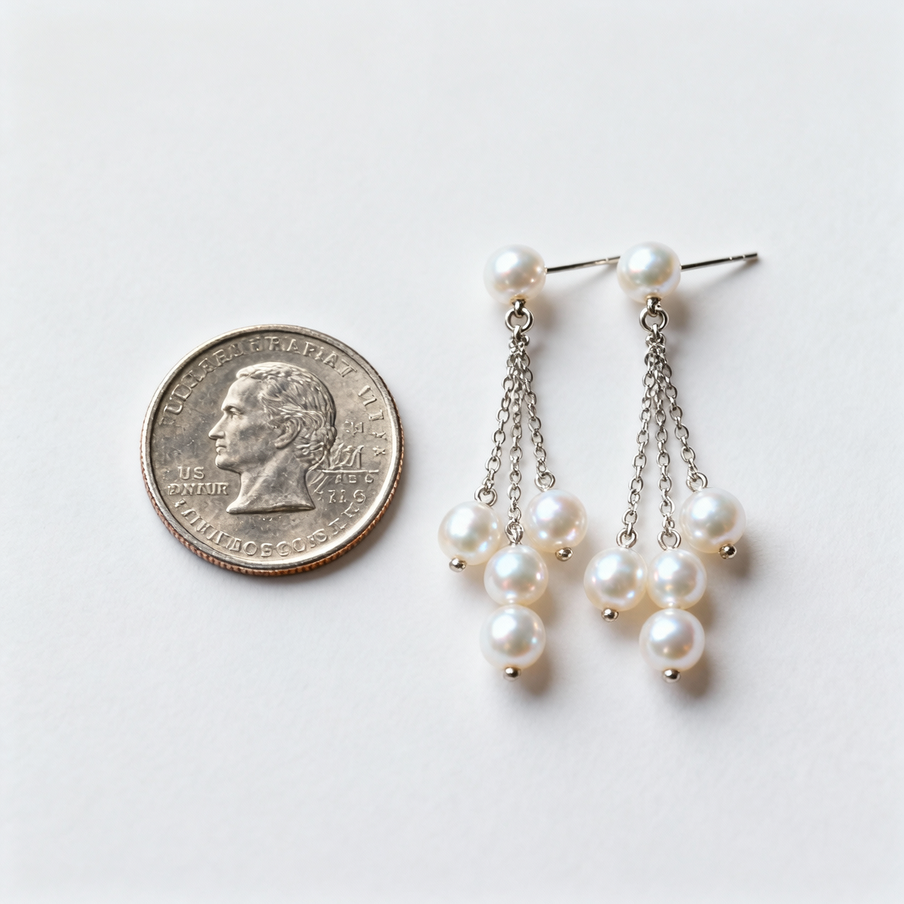 Pearl Tassel Drop Earrings – 18K Gold Plated | CELUXE Elegant Evening Statement Earrings - Image 6