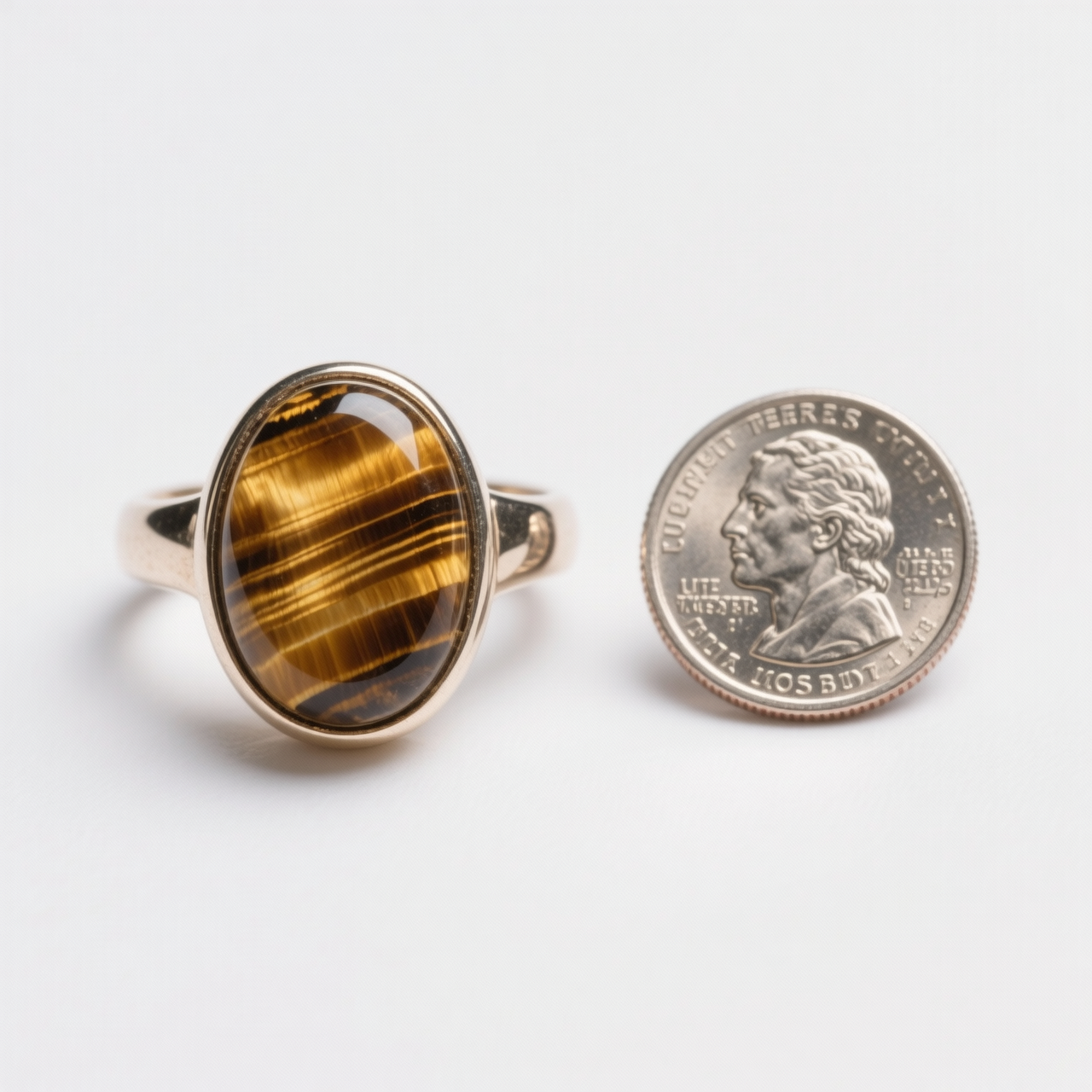 Tiger Eye Beaded Stacking Ring – 18K Gold Plated | CELUXE Boho-Chic Statement Ring - Image 6